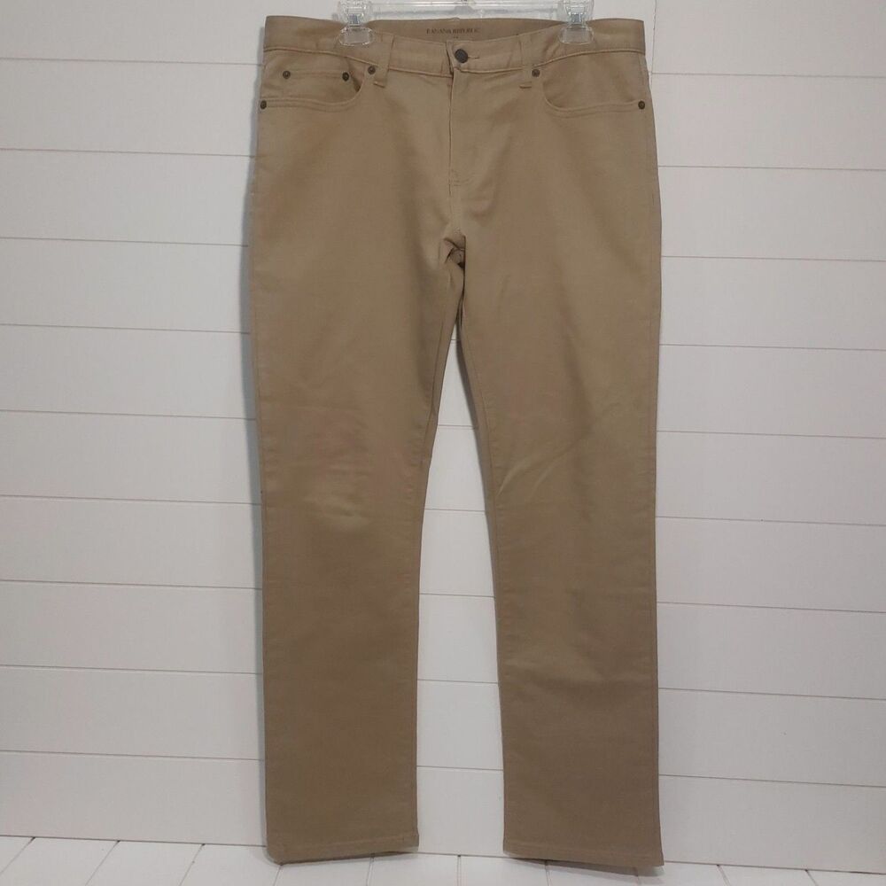 Banana Republic Travel Jeans Men's 33x32 (FIT=35x31) Slim Fit Pants Tan Stretch